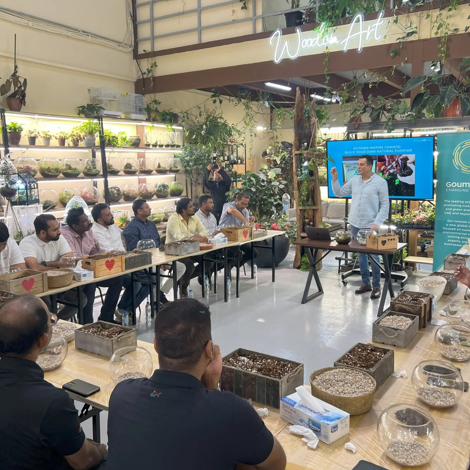 Closed Terrarium Training Workshop For Hobbyists Wooden Art Dubai