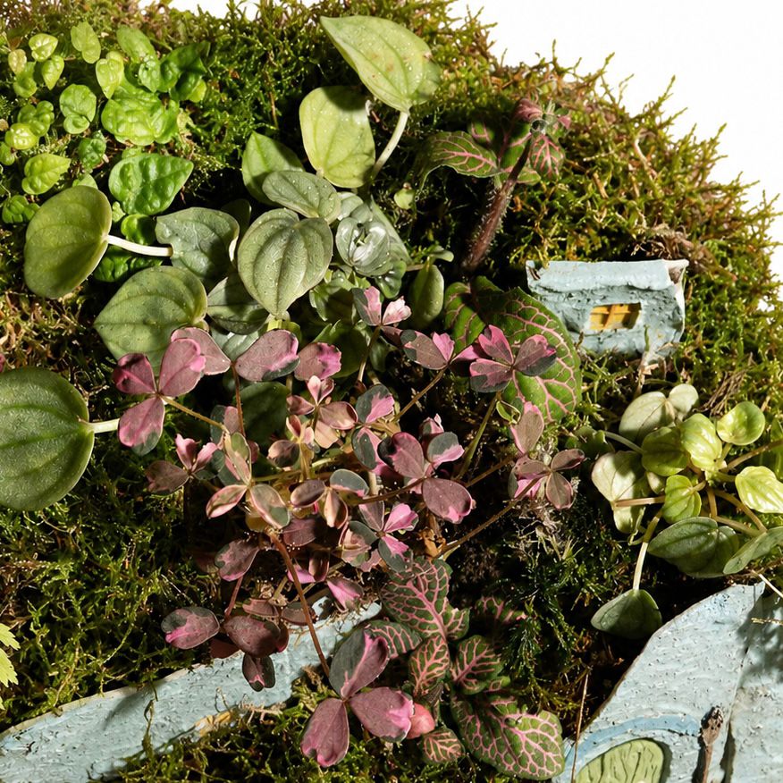 Enchanted Woodland Cottage Terrarium – Mini Moss Village Ecosystem 35x40cm