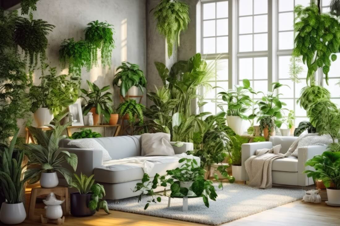 Living Room With Plants